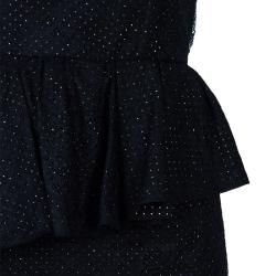 Pre Owned Alice + Olivia Jessie Black Dotted Strapless Dress M