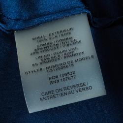 مملوكة مسبقًا Alice + Olivia Emma Navy Blue Silk Lace Dress M