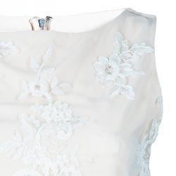 Pre Owned Alice and Olivia Cream Embroidered Sleeveless Top XS