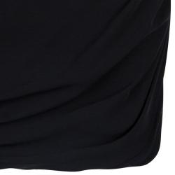 Pre Owned Alice + Olivia Roxanna Black Leather Bustier Gathered Dress M