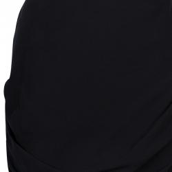 Pre Owned Alice + Olivia Roxanna Black Leather Bustier Gathered Dress M