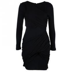 Alice + Olivia Goddess Black Long Sleeve Dress S