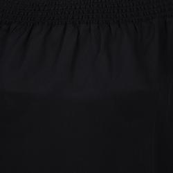 Pre Owned Alice + Olivia Black Silk Smocked Pleated Sleeve Detail Off Shoulder Blouse S