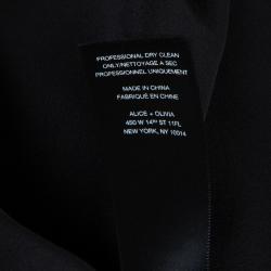 Pre Owned Alice + Olivia Black Silk Smocked Pleated Sleeve Detail Off Shoulder Blouse S