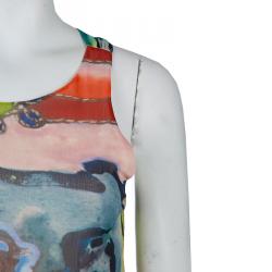 Alice + Olivia Multicolor Digital Print Cutout Back Detail Sleeveless Dress XS