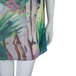 Alice + Olivia Multicolor Digital Print Cutout Back Detail Sleeveless Dress XS