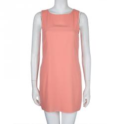 Pre Owned Alice + Olivia Pink Cutout Back Bow Detail Sleeveless Silk Dress XS