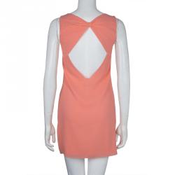 Pre Owned Alice + Olivia Pink Cutout Back Bow Detail Sleeveless Silk Dress XS