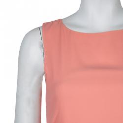 Pre Owned Alice + Olivia Pink Cutout Back Bow Detail Sleeveless Silk Dress XS