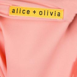 Pre Owned Alice + Olivia Pink Cutout Back Bow Detail Sleeveless Silk Dress XS