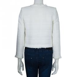 Pre Owned Alice + Olivia White Textured Boucle Jacket XS