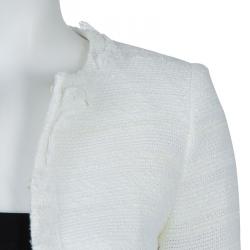 Pre Owned Alice + Olivia White Textured Boucle Jacket XS