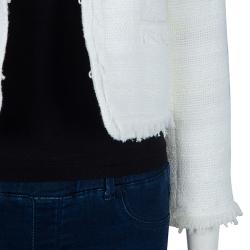 Pre Owned Alice + Olivia White Textured Boucle Jacket XS