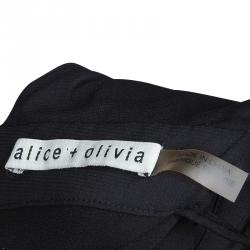 Alice + Olivia Black Draped Front Halter Jumpsuit XS