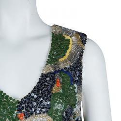 Pre Owned Alice + Olivia Multicolor Embellished Sleeveless Dress M