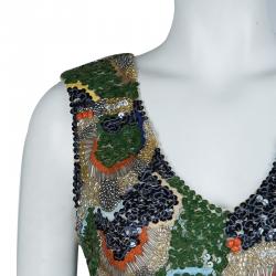 Pre Owned Alice + Olivia Multicolor Embellished Sleeveless Dress M