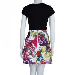 Pre Owned Alice + Olivia Multicolor Floral Printed Mini Skirt M