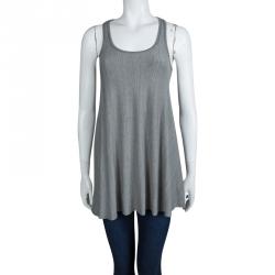 Pre Owned Alice + Olivia Grey Melange Jersey Racerback Tank Top XS