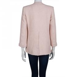 Pre Owned Alice + Olivia Pink Textured Cotton Jacket S