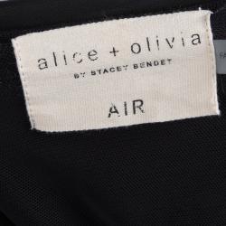 Pre Owned Alice + Olivia Black Knit Overlap Detail Maxi Skirt S