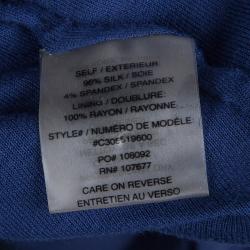 Pre Owned Alice + Olivia Blue Silk Gathered Waist Sleeveless Mini Dress M