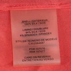 Pre Owned Alice + Olivia Red Silk Gathered Neckline Sleeveless Top XS