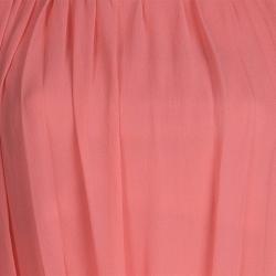 Pre Owned Alice + Olivia Pink Silk Gathered Sleeveless Top XS