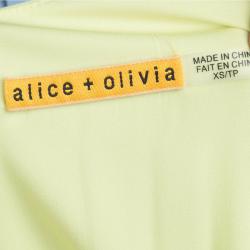 Alice + Olivia Neon Green Gathered Waist Sleevless Dress XS