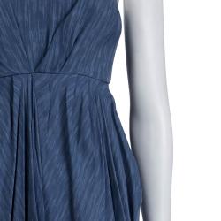 Pre Owned Alice + Olivia Blue Silk Asymmetric Draped Sleeveless Dress XS