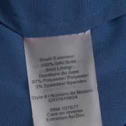 Pre Owned Alice + Olivia Blue Silk Asymmetric Draped Sleeveless Dress XS