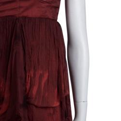 Alice + Olivia Red Draped Silk Bustier Dress XS