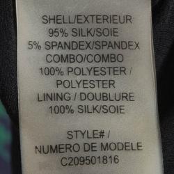 Pre Owned Alice + Olivia Green Printed Silk Plisse Sleeve Shift Dress S