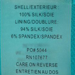 Pre Owned Alice + Olivia Turquoise Blue Silk Sleeveless Belted Dress L