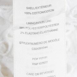 Pre Owned Alice + Olivia White Scalloped Eyelet Lace Gathered Skirt S