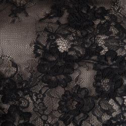 Alice + Olivia Black Scallop Lace Overlay Sleeveless Cropped Top XS
