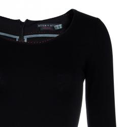 Pre Owned Alice + Olivia Amanda Black Long Sleeve Peplum Dress XS