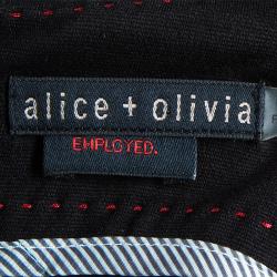 Pre Owned Alice + Olivia Amanda Black Long Sleeve Peplum Dress XS