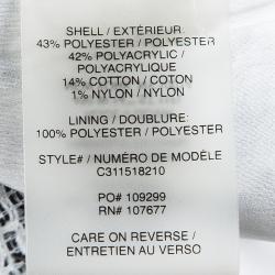 Pre Owned Alice and Olivia Monochrome Textured Cut Out Back Detail Dress L