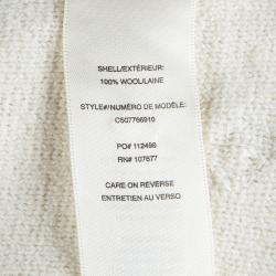 Alice + Olivia Off White Wool Bay Pearl Rhinestone Embellished Cropped Sweater S