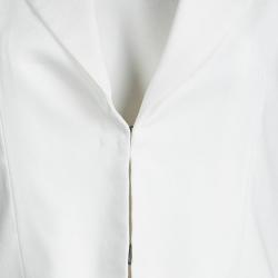 Pre Owned Alice + Olivia White Sleeveless High Low Dress Coat S