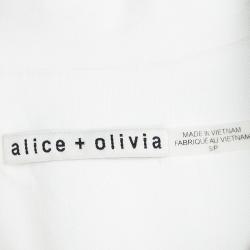 Pre Owned Alice + Olivia White Sleeveless High Low Dress Coat S