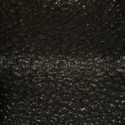 Pre Owned Alice + Olivia Textured Gold Knit Sheer Back Detail Long Sleeve Dress M