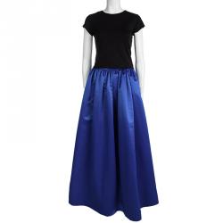 Alice + Olivia Cobalt Blue Tina Satin Maxi Skirt XS
