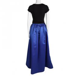 Alice + Olivia Cobalt Blue Tina Satin Maxi Skirt XS