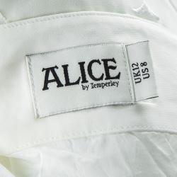 Pre Owned فستان ماكسي آليس باي تمبرلي أبيض أوف وايت مطرز بلا أكمام M