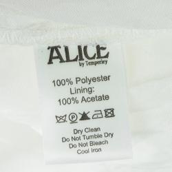 Pre Owned فستان ماكسي آليس باي تمبرلي أبيض أوف وايت مطرز بلا أكمام M