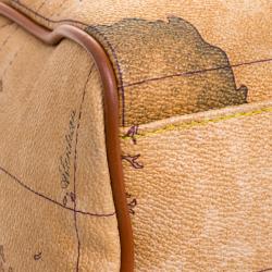 Alviero Martini 1A Classe Beige Geo Print Coated Canvas Satchel