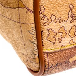 Alviero Martini 1A Classe Beige Geo Print Coated Canvas Satchel