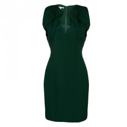 Antonio Berardi Dark Green Bodycon Sleeveless Dress M