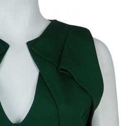 Antonio Berardi Dark Green Bodycon Sleeveless Dress M